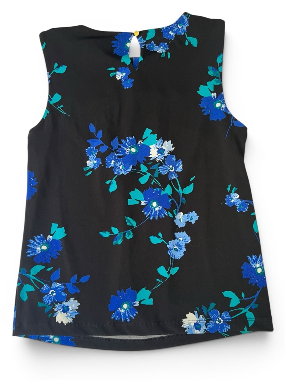 Calvin Klein Women’s Black Tank Top with Blue Floral Print - PS - Picture 2 of 7